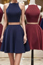 Simple two pieces short prom Dresses homecoming Dresses