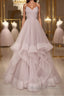 Simple v neck A Line tulle Prom Dresses Long sweet 16 Dresses