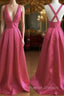 Simple V Neck Long Prom Dress, Evening Dress, Formal Dress