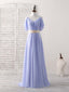 Simple V Neck Off Shoulder Chiffon Long Prom Dress Evening Dress