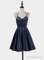 Simple V-Neckline Short Straps Halter Homecoming Dress Teen Dresses Summer Dresses