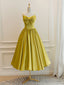 Simple Yellow Satin Short Prom Dresses Yellow Bridesmaid Dresses