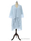 Sky Blue Sheath Chiffon Embroidery Mother Of The Bride Dresses