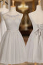 Sleeveless Scoop Neck Knee-Length A Line Tulle Bridesmaid Dress With Beaded