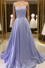 Spaghetti Straps Ball Gown Satin Prom Dress