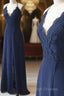 Spaghetti Straps Floor Length Navy Blue Lace Prom Dress Navy Blue Lace Prom Bridesmaid Dress