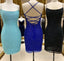 Spaghetti Straps Homecoming Dresses With Criss Cross Back