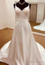 Spaghetti Straps Open Back A-Line Wedding Dresses