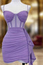 Spaghetti Straps Pleats Cute Homecoming Dress Mini Party Dress