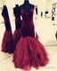 Spaghetti Straps V-Neck Velvet Prom Dress Mermaid Prom Gown