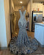 Sparkly Crystal Mermaid Prom Dresses Beaded Sequins Tight Formal Prom Dresses Tassel Prom Dresses For Women