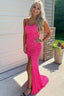 Sparkly Mermaid Sequined Sleeveless Prom Dresses Long With Slit Long Prom Gowns