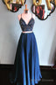 Sparkly Two Piece Sequins Beaded Long A Line Prom Dress