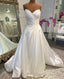 Strapless A Line Satin Wedding Dress