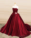 Strapless Ball Gown Satin Dresses Ruffles