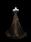 Strapless Brown Vintage Prom Dress Sleeveless Long Prom Gown