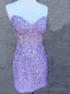 Strapless Short Lace Prom Dress Short Bodycon Lace Prom Homecoming Dresses