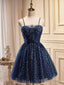 Strapless Short Navy Blue Prom Dress Short Dark Blue Prom Homecoming Dress