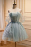 Sparkly Tulle Short Prom Dress with Beading, Shiny New Style Homecoming Gowns