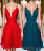 Straps A Line Chiffon Red Pretty Homecoming Dress