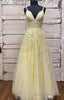 Straps A Line Leaf Lace Long Prom Dress
