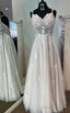 Straps A-Line Open Back Tulle/Lace Wedding Dresses