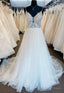 Straps A-Line Tulle/Lace Wedding Dresses With Beading