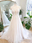 Straps Tulle A-Line Wedding Dresses With Appliques