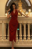 Stunning A Line V Neckline Sleeveless Red Date Night Dress Prom Dresses Birthday Party Outfit
