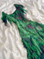 Stunning Green Double-Layered Flying Sleeves And Swaying Neck Chiffon Formal Prom Dress