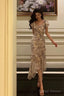 Stunning Mermaid V Neckline Short Sleeves Date Night Dresses Prom Dress Floral Birthday Prom Outfit
