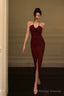 Stunning Sheath Halter Date Night Dress Prom Dresses Red Birthday Party Outfit