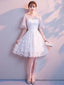 Sweet Off White Lace Cheap Homecoming Dress