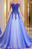 Sweetheart A-Line Lace Tulle Long Prom Dress