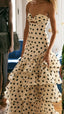 Sweetheart Dots Ruffle Chiffon Prom Dresses