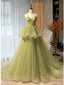 Sweetheart Neck High Low Green Long Prom Dress Green High Low Prom Graduation Dress