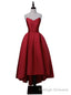 Sweetheart Neck High-Low Satin Lace-Up Back Prom Dress