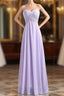 Sweetheart Sleeveless Chiffon Long Bridesmaid Dresses