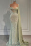 Sweetheart Strapless One Shoulder Sequined Floor Length Mermaid Prom dress