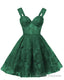 Teens Sparkly Tulle Emerald Green Homecoming Dresses Spaghetti Straps Short Cocktail Prom Prom Dress