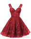 Teens Sparkly Tulle Red Homecoming Dresses Spaghetti Straps Short Cocktail Party Prom Dress