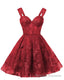 Teens Sparkly Tulle Red Homecoming Dresses Spaghetti Straps Short Cocktail Prom Prom Dress