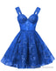 Teens Sparkly Tulle Royal Blue Homecoming Dresses Spaghetti Straps Short Cocktail Prom Prom Dress