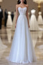 Timeless A Line Sweetheart Lace Tulle White Wedding Dresses Brides Dress