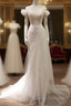 Timeless Mermaid Off The Shoulder Tulle White Wedding Dress