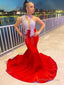Trumpet/Mermaid Prom Dress Charmeuse Applique One Shoulder Long Sleeves Sweep/Brush Train Dresses