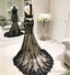 Trumpet/Mermaid Halter Neck Sweep Train Back Strap Lace Prom Dresses