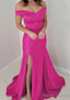 Trumpet/Mermaid Off-the-Shoulder Sleeveless Satin Long Dress Floor Length Prom Dress