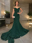 Trumpet/Mermaid Off-the-Shoulder Sweep Train Sequins Prom Dresses With Ruffles