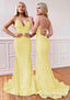 Trumpet/Mermaid Sleeveless Sweep Train Lace Prom Dress With Pleated